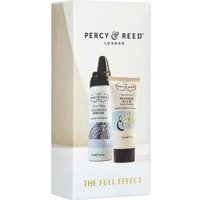 Percy & Reed haircare kit with two bottles, white packaging, black text, and gold accents.