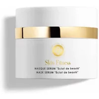 White jar of Perris Swiss Skin Fitness Mask Serum with gold band and logo, 50ml.