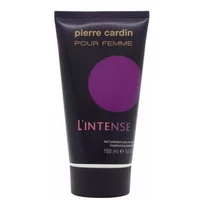 Black tube of Pierre Cardin Pour Femme L'Intense Body Lotion 150ml with purple circle and gold text.