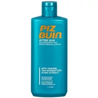 Piz Buin Aftersun Tan Intensifying Lotion 200ml, turquoise bottle with orange text and flip-top cap.