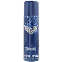 Navy blue Police Cosmopolitan deodorant spray with silver logo and text, 200ml bottle.