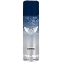 Blue and silver Police Frozen Deodorant Spray 200ml with winged logo and dark blue cap.