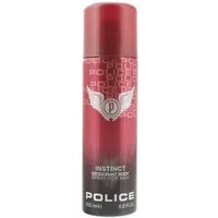 Red Police Instinct Deodorant Spray 200ml with silver winged logo and gradient design.