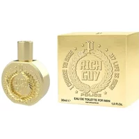 Gold Police Rich Guy Eau De Toilette 30ml bottle with embossed crest, next to matching gold box.