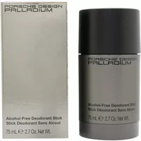 Porsche Design Palladium deodorant stick, sleek grey cylinder, 75ml, alcohol-free, with matching grey box.