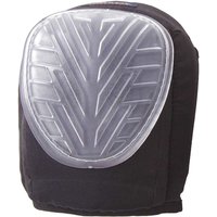 Black Portwest knee pad with clear gel-filled cap and textured surface pattern.