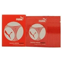 Red Puma Limited Edition Woman Fragranced Towels box with Puma logo and abstract design, contains 10 x 3ml packets.