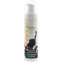 White Pump'd Up Coconut Foam Shampoo 70ml with pump dispenser and silhouette design on label.