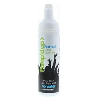 Clear Pump'd Up Festival Hand Sanitiser 70ml bottle with pump top and festival crowd silhouette design.