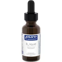 Brown glass bottle with black dropper cap, labeled "Pure Encapsulations B12 Liquid 30ml" in blue and white.