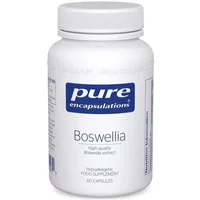 White bottle of Pure Encapsulations Boswellia capsules with blue label and 60 capsule count.