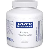 Buffered Ascorbic Acid Capsules by Pure Encapsulations, white bottle, blue label, 250 capsules.