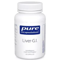 Pure Encapsulations Liver-G.I. Capsules, white bottle with blue label, 60 capsules.