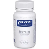 White bottle of Pure Encapsulations Selenium Capsules with blue label, 60 capsules.