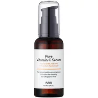 Purito Pure Vitamin C Serum 60ml in dark amber bottle with black pump and white label featuring orange text.