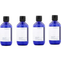 Blue Pyunkang Yul Essence Toner bottles with black caps and white labels, set of four, 200ml each.
