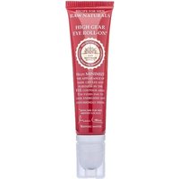 Red tube of Raw Naturals High Gear Eye Roll-on 15ml with white cap and gold logo.