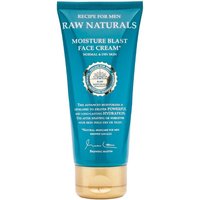 Teal tube of Raw Naturals Moisture Blast Face Cream 100ml with gold cap and white text.