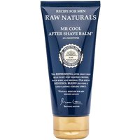 Blue tube of Raw Naturals Mr Cool After Shave Balm 100ml with gold cap and white text.