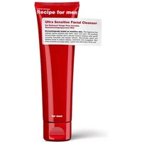 Red tube of Recipe for Men Ultra Sensitive Facial Cleanser 100ml with white text and flip-top cap.