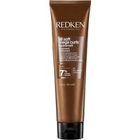 Brown tube of Redken All Soft Mega Curl Hydramelt, 150ml, with white text and black cap.