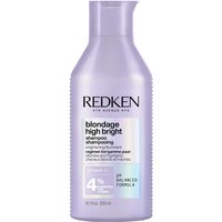 Purple Redken Blondage High Bright Shampoo bottle, 300ml, with black cap and white label detailing.