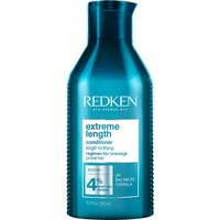 Blue bottle of Redken Extreme Length Conditioner 300ml with white label and flip-top cap.
