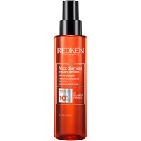 Redken Frizz Dismiss Instant Deflate, 125ml orange spray bottle with black cap and white text.