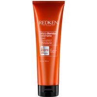 Red tube of Redken Frizz Dismiss Rebel Tame 250ml with black cap and white text detailing.