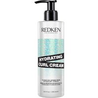 Redken Hydrating Curl Cream 250ml in a white pump bottle with black text and aqua accents.