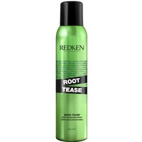 Green Redken Root Tease 250ml spray can with black cap and bold black label.