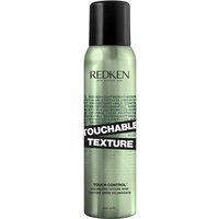 Green Redken Touchable Texture spray bottle with black cap and bold black label.
