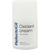 White RefectoCil Cream Oxidant 100ml bottle with blue logo and black text, labeled 3% 10 vol, easy to mix.