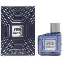 Replay Tank For Him Eau De Toilette, 50ml, blue bottle with silver cap, geometric box design with silver accents.