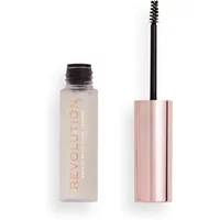 Clear Revolution Brow Fixer Gel 6ml with rose gold cap and black spoolie applicator.