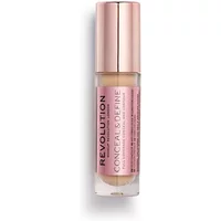 Revolution Conceal & Define Concealer C7 in a clear tube with rose gold cap and pink label.