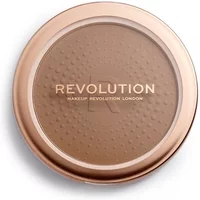 Revolution Mega Bronzer 01 Cool in round rose gold compact with embossed "R" and textured surface.