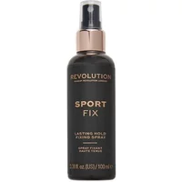 Black Revolution Sport Fix spray bottle with gold cap and text, 100ml size.