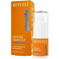 Revuele Glowify Go Glow! Power Serum 30ml in orange box with white bottle, blue text, and silver cap.