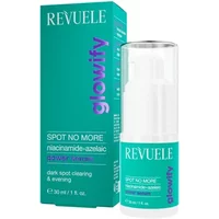 Revuele Glowify Spot No More Power Serum 30ml, turquoise box, white pump bottle with turquoise label.
