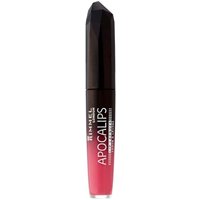 Rimmel Apocalips Lip Lacquer Nova, black cap, gradient pink tube, bold white text.
