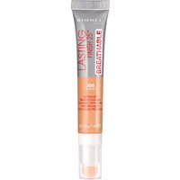 Rimmel Lasting Finish Breathable Concealer in medium, silver tube with sponge tip applicator and red text accents.