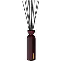Dark red Rituals Ayurveda refill fragrance sticks in a sleek bottle with black reeds, 250ml capacity.
