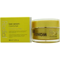 Rodial Bee Venom Moisturiser 50ml in yellow jar with matching box, bold black text and transparent lid.
