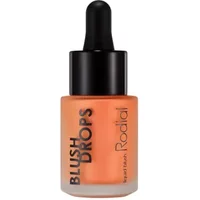 Rodial Blush Drops in Apricot Sorbet, orange liquid in clear bottle with black dropper and bold black text.
