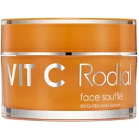 Orange Rodial Vit C Face Souffle jar with silver text and clear lid, labeled "brighten and renew."