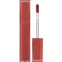 Rom&nd Dewy·ful Water Tint in Taffy, sleek rectangular tube, soft red hue, doe-foot applicator.