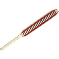 Russian-style straight razor strop by Herold, featuring a red felt surface with leather edges and a wooden handle.