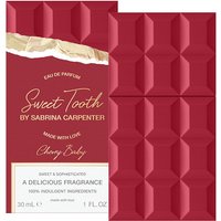 Red Sabrina Carpenter Cherry Baby Eau De Parfum 30ml, chocolate bar design, gold accents, sweet fragrance.