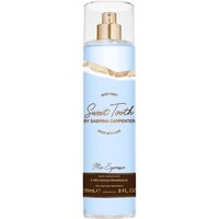 Light blue Sabrina Carpenter Me Espresso Body Mist, 236ml, with gold text and clear cap.